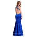 Grace Karin Sexy V-neck Cross Back Royal Blue Long Beaded formal vestido de noite vestidos CL4603